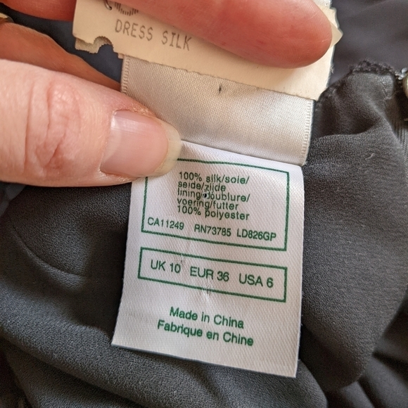 Vintage LAURA ASHLEY silk crochet lace maxi black dress 6 small - Picture 7 of 11